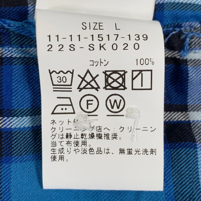 SSZ エスエスズィー 22SS GB KING チェックシャツ ブルー Size L 福生店