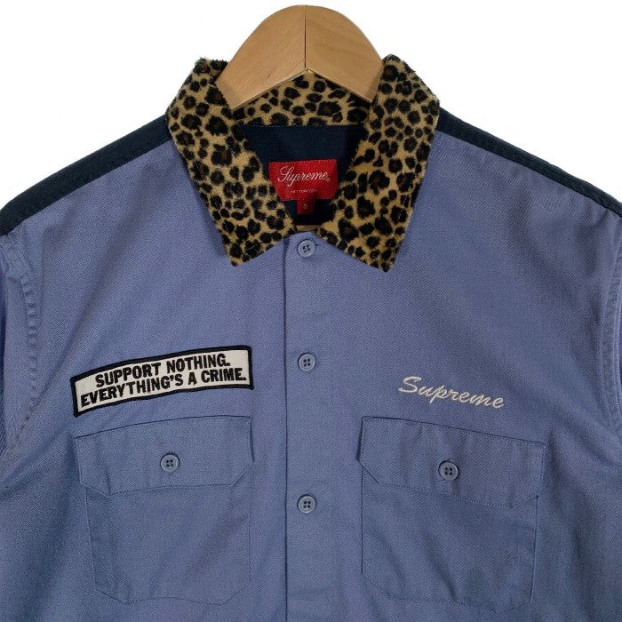 SUPREME シュプリーム 16AW Leopard Collar Work Shirt レオパードカラー ワークシャツ ブルー Size S 福生店