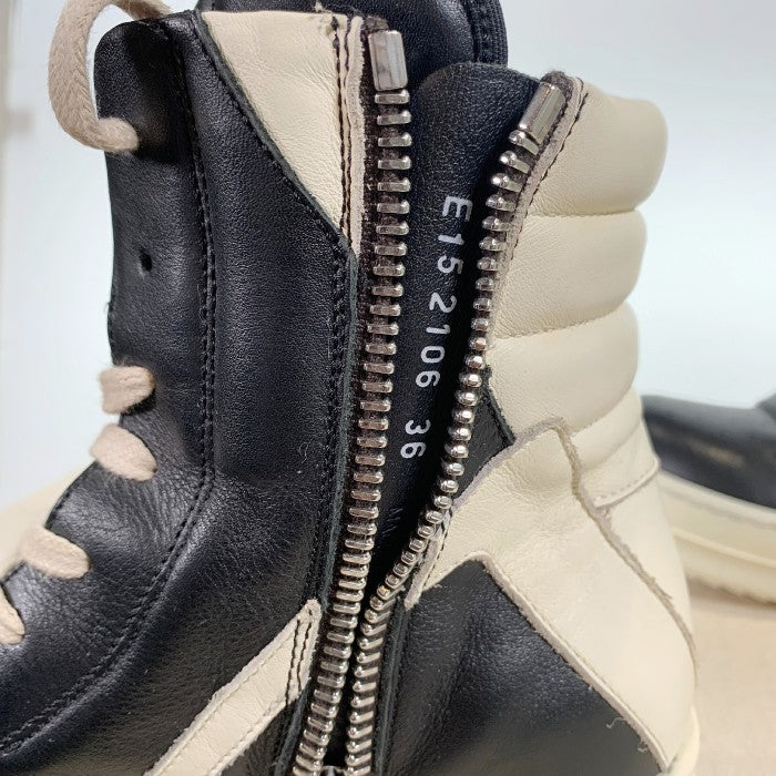 Rick Owens リックオウエンス GEO BASKET ジオバスケット レザーハイカットスニーカー ブラック ホワイト レディース Size 36 福生店