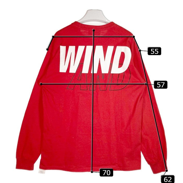 WIND AND SEA ウィンダンシー L/S TEE 長袖 Tシャツ LONG SLEEVE ロングスリーブ ロンT WDS ロゴ 赤 レッド sizeL 瑞穂店