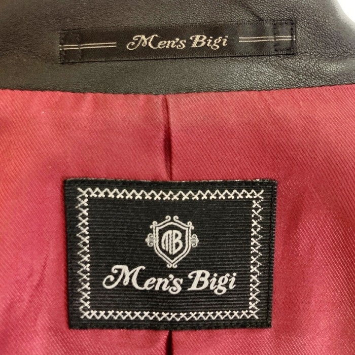 MEN’S BIGI メンズビギ ライダース シングルライダース レザージャケット 羊革 ラムレザー ブラック sizeS 瑞穂店