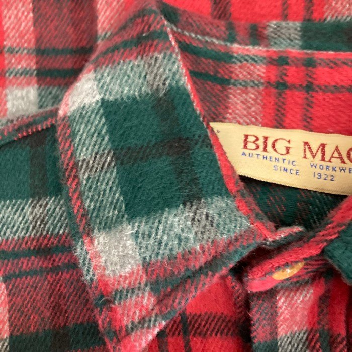 BIG MAC ビッグマック USA製 80s チェックシャツ レッド×グリーン sizeM 瑞穂店