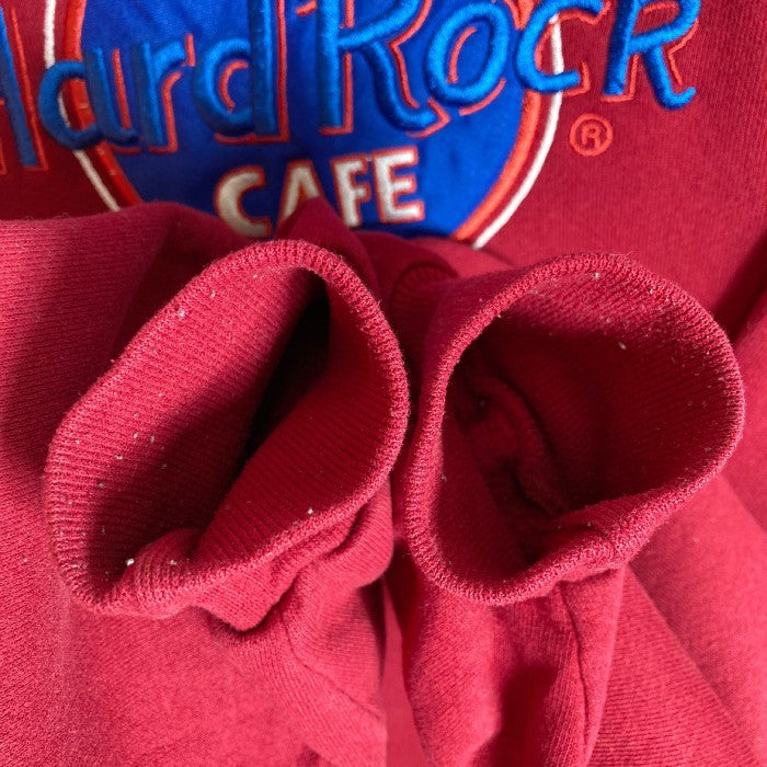 Hard Rock CAFE ハードロックカフェ LOMDON ロンドン 刺繍ロゴ スウェット トレーナー 臙脂 sizeL 瑞穂店