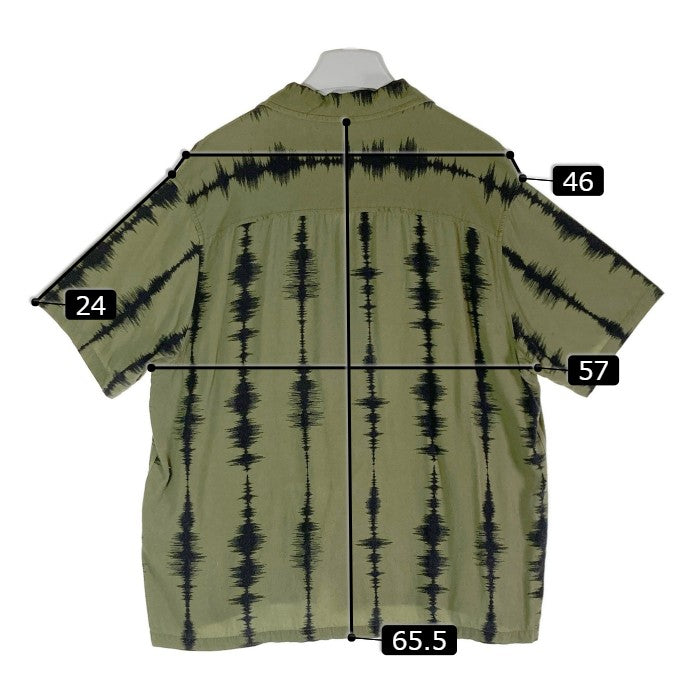 HUF ハフ 半袖シャツ BU00176 SEISMOGRAM RESORT SHIRT 開襟シャツ グリーン sizeM 瑞穂店