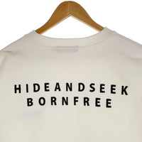 HIDE AND SEEK ハイドアンドシーク 23SS BORN FREE SWEAT SHIRT 刺繡 クルーネックスウェットトレーナー ホワイト HC-010623 Size XL 福生店
