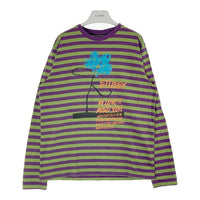 STUSSY ステューシー 1140117 Flower Stripe 長袖Tシャツ ボーダー パープル グリーン sizeL 瑞穂店