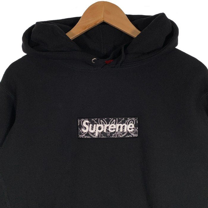 SUPREME シュプリーム 19AW Bandana Box Logo Hooded Sweatshirt バンダナボックスロゴ スウェットパーカー ブラック Size M 福生店