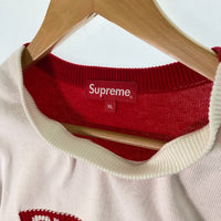 SUPREME シュプリーム 22SS 2-Tone Sweater ツートーンスウェッター ホワイト sizeXL 瑞穂店