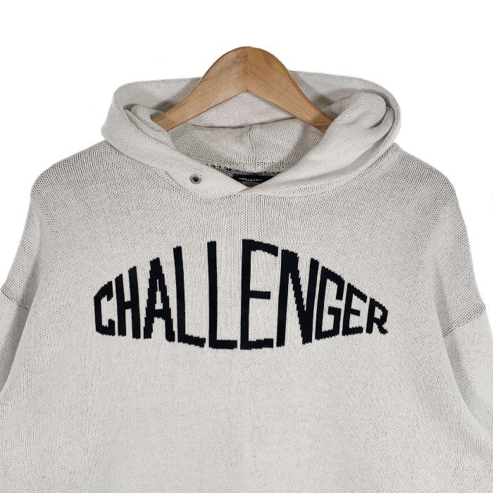 CHALLENGER チャレンジャー 18AW COTTON LOGO SWEATER コットン ロゴセーター ニットパーカー ホワイト Size L 福生店
