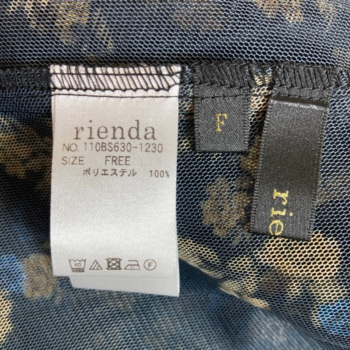 rienda リエンダ タグ付き 花柄チュールロングワンピース ブラック size:F 瑞穂店