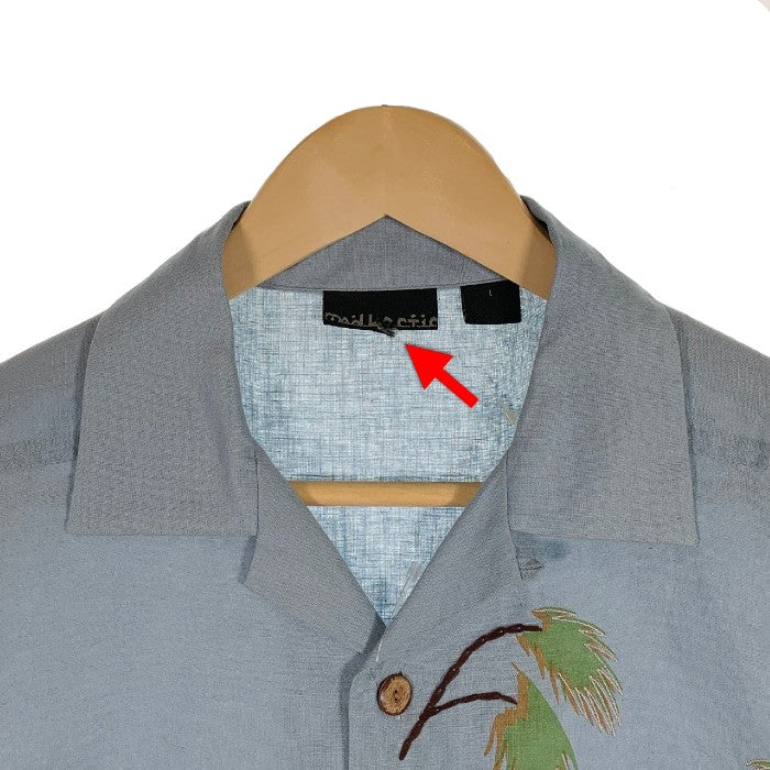 HECTIC ヘクティク オープンカラー コットン リネン S/S アロハシャツ ブルー Size L 福生店