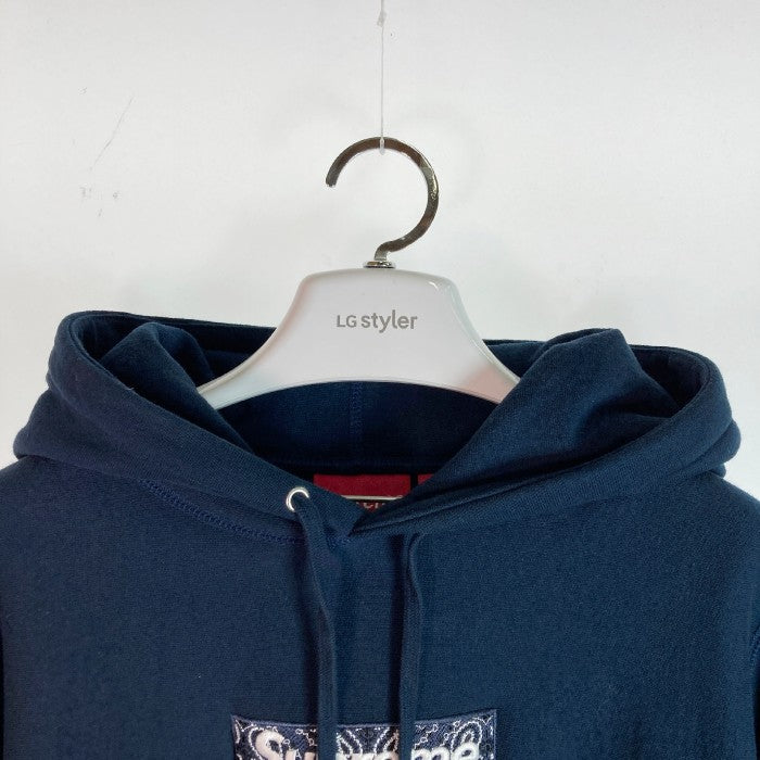 シュプリーム  19AW  Bandana Box Logo Hooded Sweatshirt バンダナボックスロゴプルオーバーパーカー メンズ S