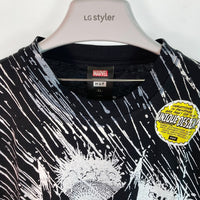 HUF ハフ × MARVEL マーベル コラボ WOLVERINE RAIN 半袖 Tシャツ hufworldwide ウルヴァリン アメコミ 全面プリント ブラック sizeXL 瑞穂店
