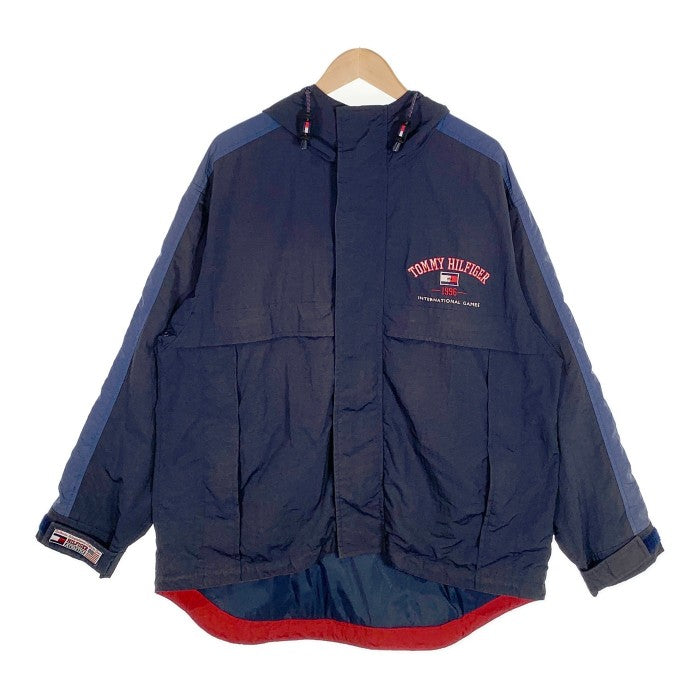 90's TOMMY HILFIGER トミーヒルフィガー ナイロン マウンテンパーカー USA 1996 ネイビー Size M 福生店