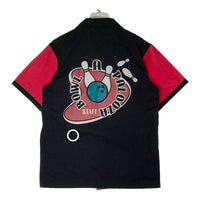 HILTON ヒルトンOLD 半袖ボーリング ポロシャツ 70's 1970年代 シャツ ボーリングシャツ BOWL A PALOOZA  ブラック レッド sizeM 瑞穂店