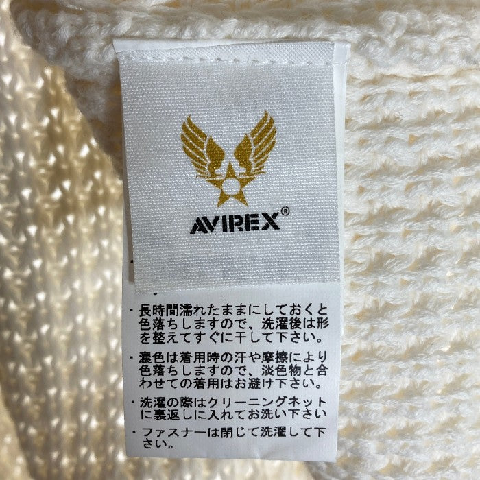 AVIREX アヴィレックス ジップアップワッペンコットンニットカーディガン/ZIP UP COTTON KNITS 6194016 ホワイト sizeM 瑞穂店