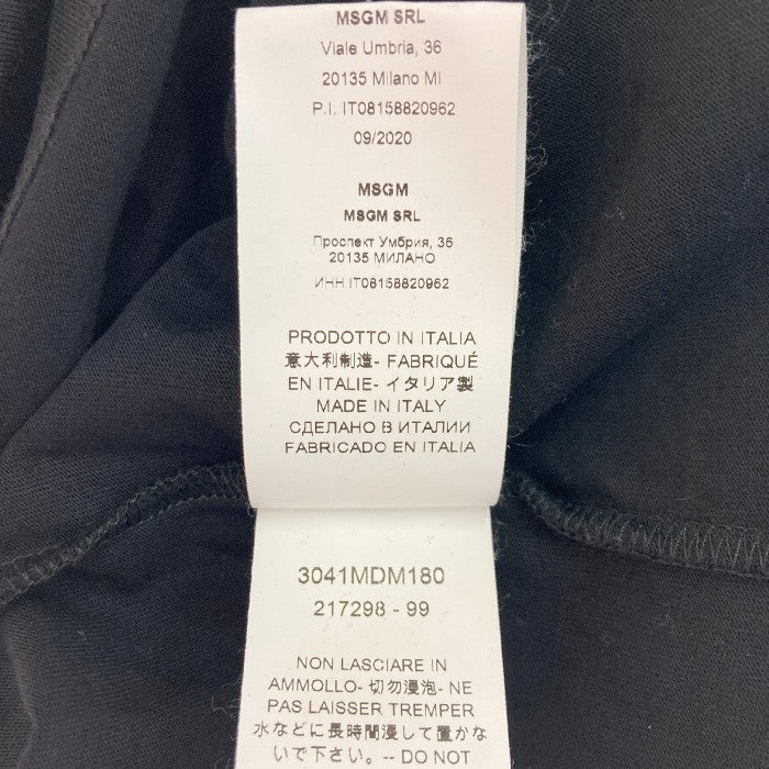 MSGM エムエスジーエム 3041MDM180 Tシャツ ブラック sizeXS 瑞穂店