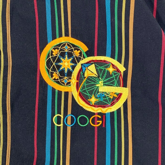 COOGI クージー ストライプ 刺繡 シャツ ブラック Size 4XL 福生店