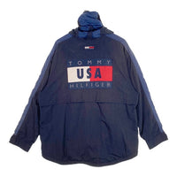 90's TOMMY HILFIGER トミーヒルフィガー ナイロン マウンテンパーカー USA 1996 ネイビー Size M 福生店