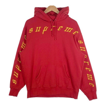 SUPREME シュプリーム 21AW Raised Embroidery Hooded Sweatshirt レイズドエンブロイダリー プルオーバースウェットパーカー レッド Size M 福生店