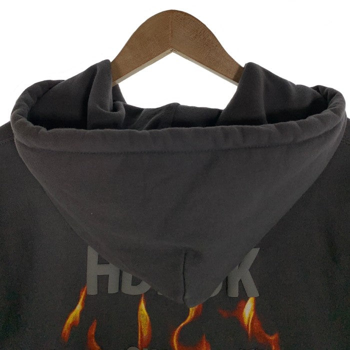 Hide and Seek ハイドアンドシーク 23AW Flame Hooded Sweat Shirt フレイム プルオーバースウェットパーカー  チャコール HC-100823 Size XL 福生店