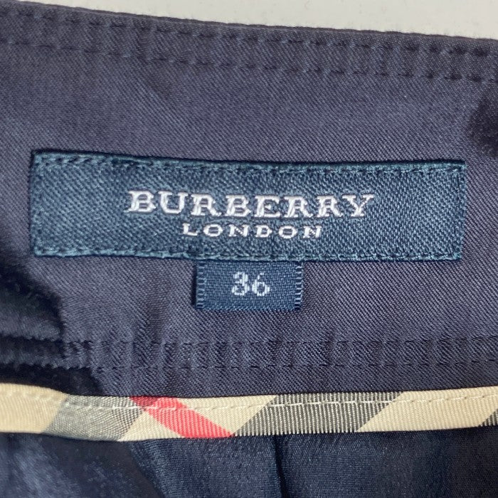 BURBERRY LONDON バーバリーロンドン バイカラープリーツスカート ネイビー  size36 瑞穂店