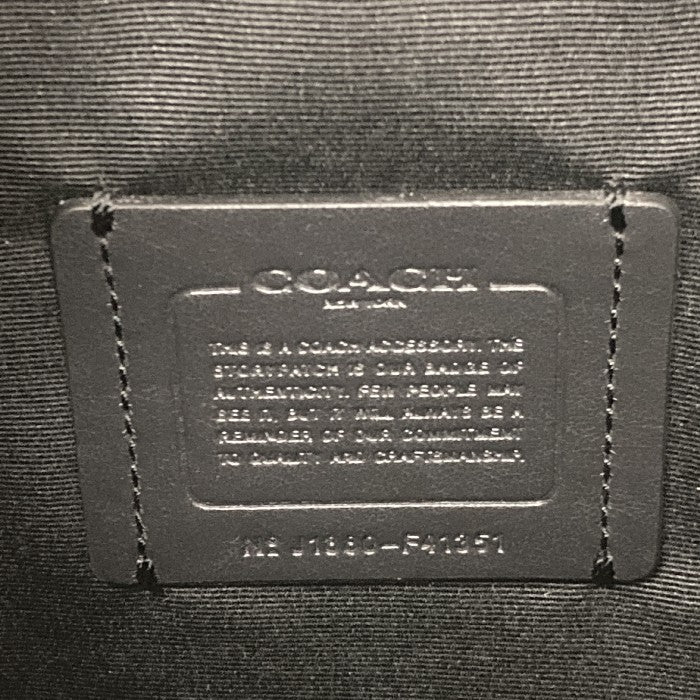 COACH コーチ F41351 PVC シグネチャー クラッチバッグ セカンドバッグ ポーチ ブラック 黒 グレー ファスナー 瑞穂店