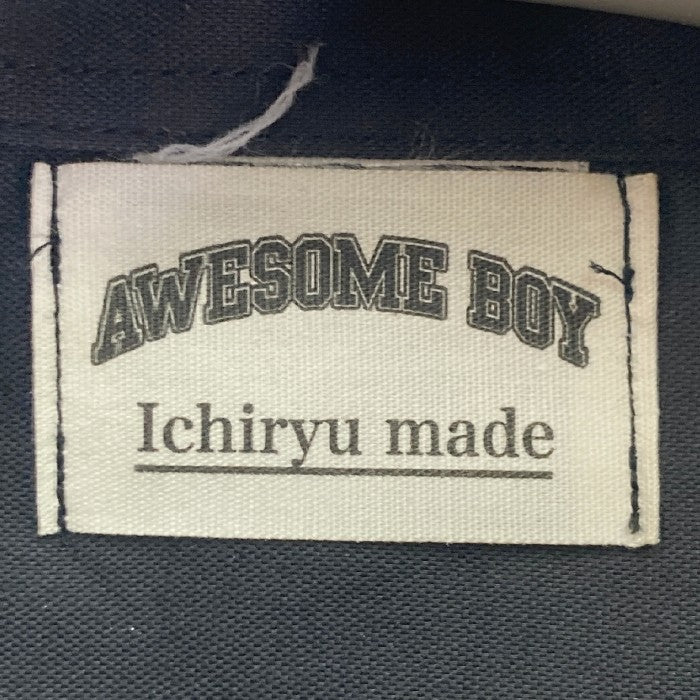 AWESOME BOY x ICHIRYU MADE オーサムボーイ イチリュウメイド ミリタリーシャツ ネイビー sizeMーL 瑞穂店