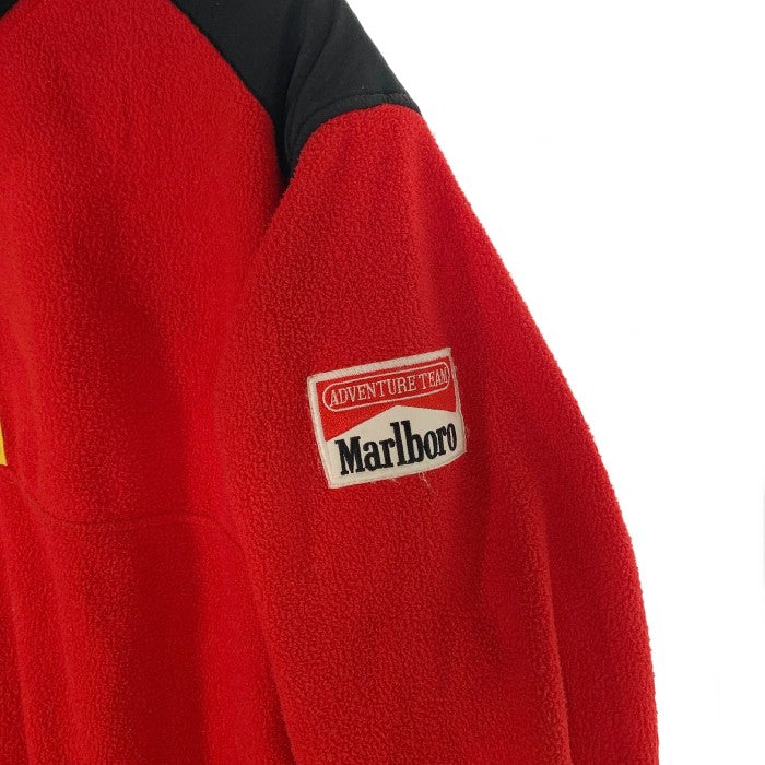 90's Marlboro マールボロ フリース プルオーバージャケット スナップボタン レッド ブラック Size L 福生店