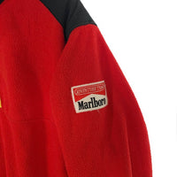 90's Marlboro マールボロ フリース プルオーバージャケット スナップボタン レッド ブラック Size L 福生店