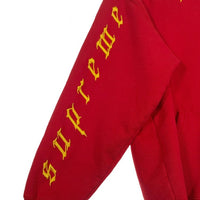SUPREME シュプリーム 21AW Raised Embroidery Hooded Sweatshirt レイズドエンブロイダリー プルオーバースウェットパーカー レッド Size M 福生店