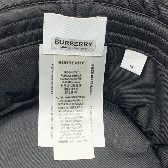 BURBERRY LONDON ENGLAND バーバリーロンドンイングランド 22AW NYLON PADDED BUCKET ナイロン パデッド バケットハット ブラック Size M 福生店