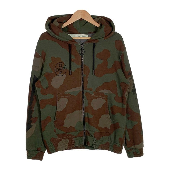 OFF-WHITE オフホワイト Camouflage Hoodies カモフラージュ ジップアップパーカー 並行品 Size M 福生店