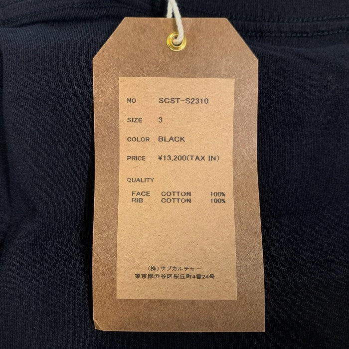 Subculture サブカルチャー 23SS FLAMINGO T-SHIRT フラミンゴ Tシャツ ブラック Size 3 福生店