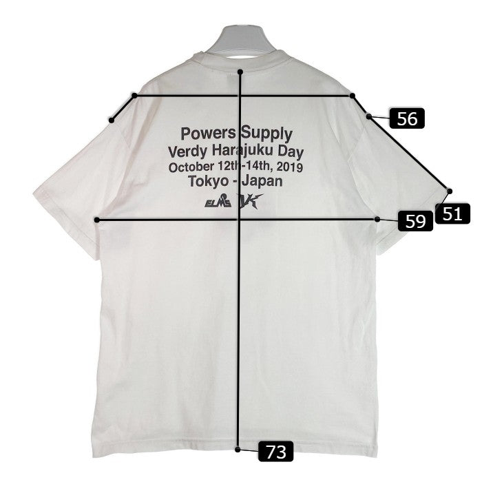 WASTED YOUTH ウェイステッドユース POWERS SUPPLY L/S TEE グラフィックロゴプリント VERDY Tシャツ ホワイト sizeL 瑞穂店