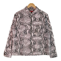 SUPREME シュプリーム 20AW Snakeskin Corduroy Zip Up Shirt スネークスキン コーデュロイ ジップアップ  ジャケット シャツ ピンク系 sizeS 瑞穂店