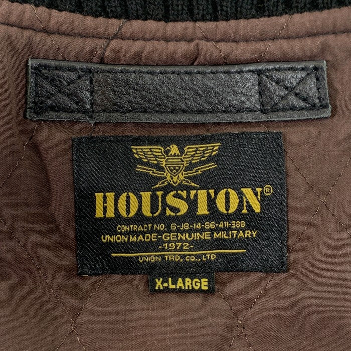 HOUSTON ヒューストン LEATHER AWARD JACKET レザーアワードジャケット スタジャン ブラック 牛革 Size XL 福生店