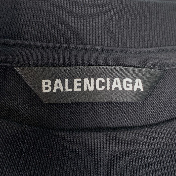 BALENCIAGA バレンシアガ 21SS DEFILE L/S TEE プリント ロングスリーブ Tシャツ ブラック オーバーサイズ 641667 Size XS 福生店