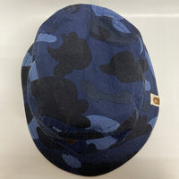 A BATHING APE アベイシングエイプ バケットハット 帽子 迷彩 ブルー sizeM 瑞穂店