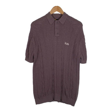 KITH キス ケーブルニット ポロシャツ コットン レーヨン パープル Size S 福生店