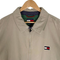 90-00's TOMMY HILFIGER トミーヒルフィガー ジップアップ コットン ブルゾン ジャケット ベージュ Size XXL 福生店