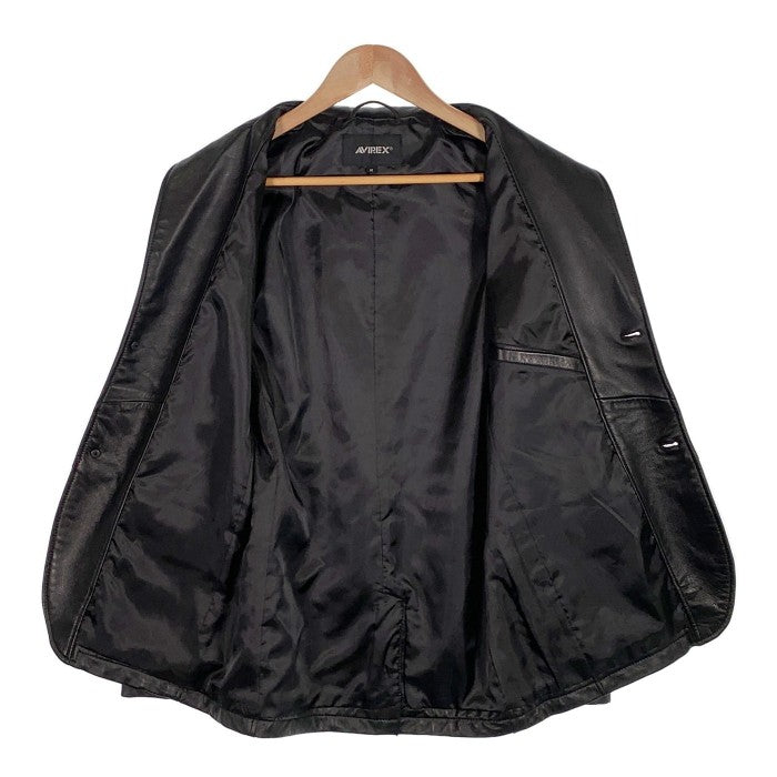 AVIREX アヴィレックス ラムレザー テーラードジャケット ブラック 6121052 Size M 福生店