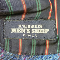 Hariss Tweed × TEIJIN MEN'S SHOP ハリスツィード×テイジン ウール チェックテーラードジャケット ブルー size44 瑞穂店