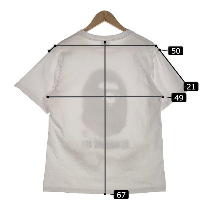 A BATHING APE アベイシングエイプ APE HEAD TEE ヘッド Tシャツ ホワイト カモフラージュ Size L 福生店