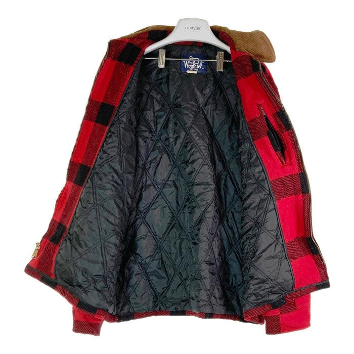 Woolrich ウールリッチ 16017 ブロックチェック メルトン ウールジャケット USA製 レッド sizeL 瑞穂店