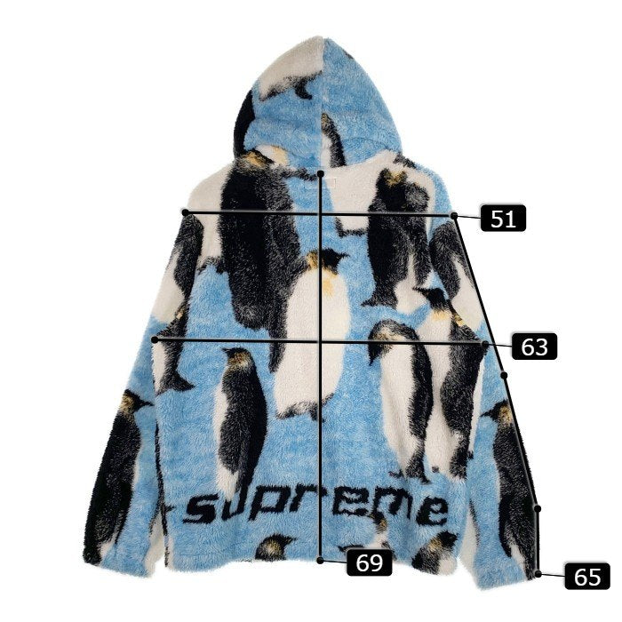 SUPREME シュプリーム 20AW Penguins Hooded Fleece Jacket ペンギン フーデッド フリースジャケット ブルー Size L 福生店