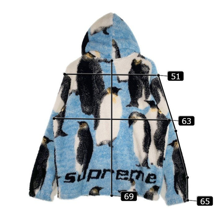 スウェットSUPREME シュプリーム 20AW Penguins Hooded Fleece Jacket ペンギン フーデッド フリースジャケット ブルー  Size L 福生店