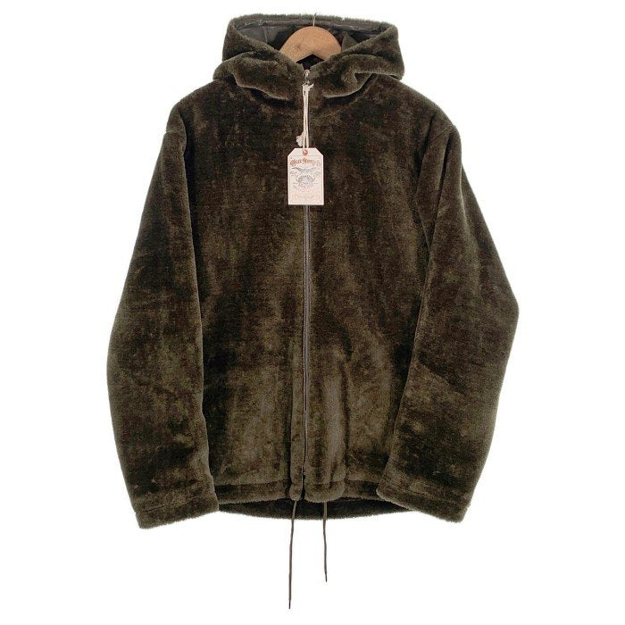 CALEE キャリー 21AW Fake Mouton Zip Field Hoodie フェイクムートン ジップパーカー オリーブ  CL-21AW070 Size L 福生店