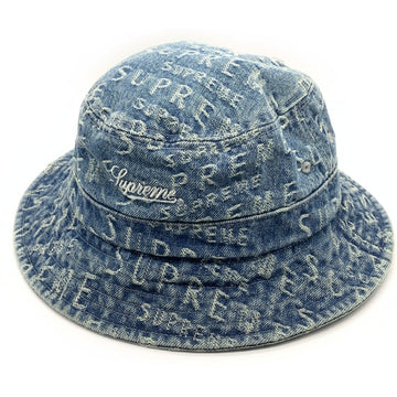 SUPREME シュプリーム 20SS Jacquard Logos Denim Crusher ジャガードロゴ デニムクラッシャーハット インディゴ Size S/M 福生店