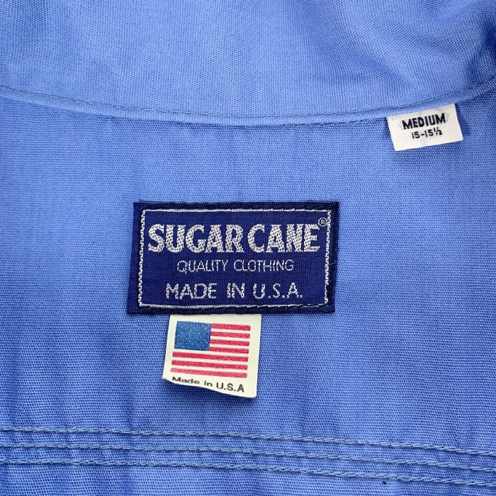 SUGAR CANE シュガーケーン USA製 コットン ワークシャツ 半袖 ブルー Size M 福生店